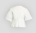 Elie Saab - BLUSA OFF WHITE CON DOS FLORES