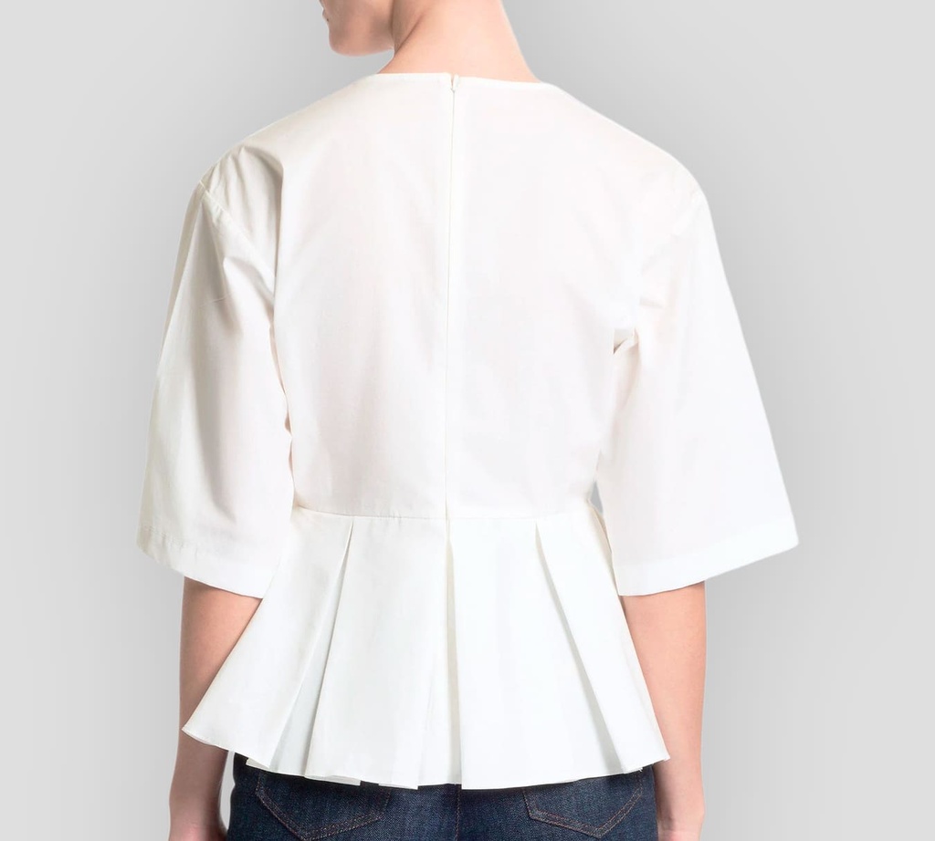 Elie Saab - BLUSA OFF WHITE CON DOS FLORES