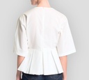 Elie Saab - BLUSA OFF WHITE CON DOS FLORES