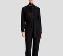 Elie Saab - BLUSA DE SEDA NEGRA CON ENCAJE EN EL PECHO