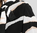 Elie Saab - BLUSA NEGRA CON RAYAS BLANCAS Y CAMEL