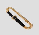 Versace Jeans Couture - CORREA NEGRA CON DETALLE DE CADENA DORADA