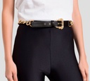 Versace Jeans Couture - CORREA NEGRA CON DETALLE DE CADENA DORADA