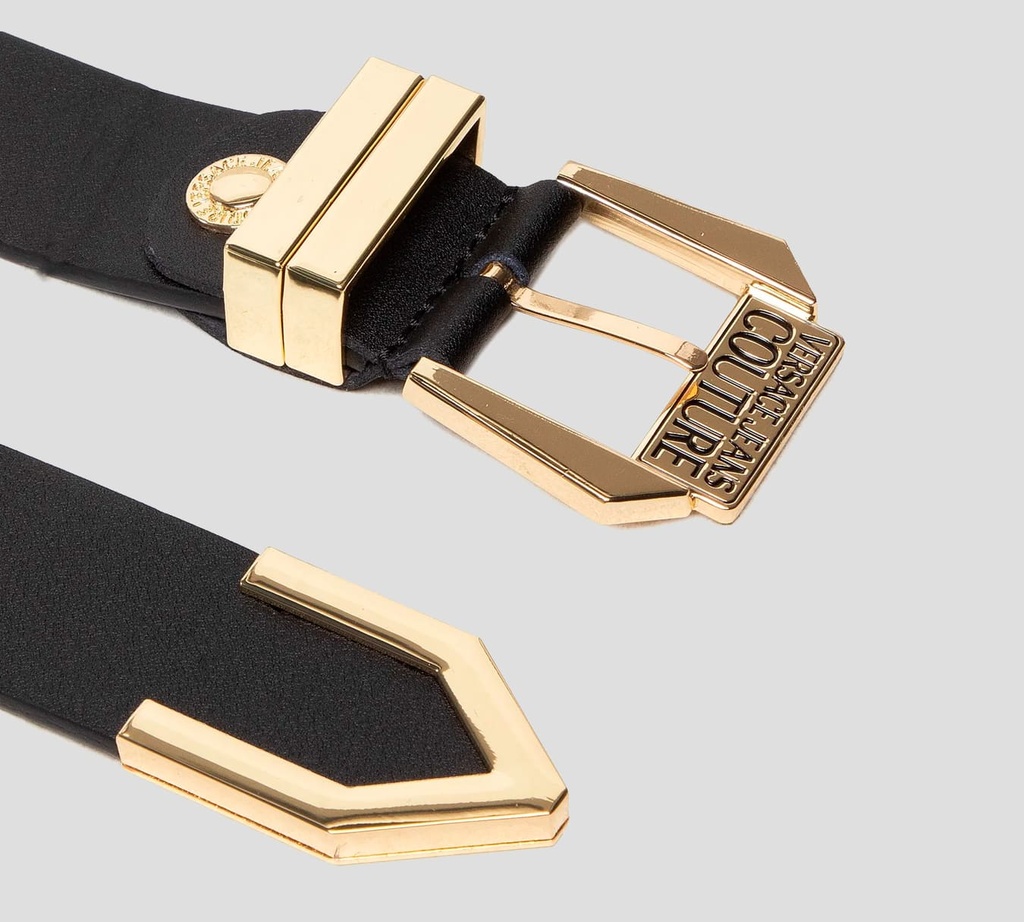 Versace Jeans Couture - CORREA NEGRA CON DOBLE HEBILLA