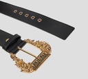 Versace Jeans Couture - CORREA NEGRA DOBLE HEBILLA DORADA
