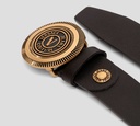 Versace Jeans Couture - CORREA NEGRA CON HEBILLA REDONDA DORADA