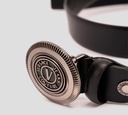 Versace Jeans Couture - CORREA NEGRA CON HEBILLA CUADRADA PLATEADA 899