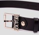 Versace Jeans Couture - CORREA NEGRA CON HEBILLA CUADRADA PLATEADA N77