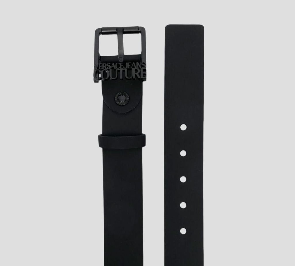 Versace Jeans Couture - CORREA NEGRA CON HEBILLA NEGRA CUADRADA