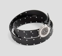 Versace Jeans Couture - CORREA NEGRA CON HEBILLA REDONDA PLATEADA