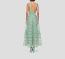 Elie Saab - VESTIDO MIDI, TUL BORDADO, AGUAMARINA