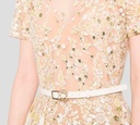 Elie Saab - VESTIDO MIDI DE TUL, BORDADO. BLANCO
