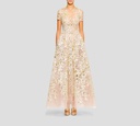 Elie Saab - VESTIDO MIDI DE TUL, BORDADO. BLANCO