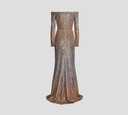 Elie Saab - VESTIDO LARGO DE LENTEJUELAS CON CINTURON