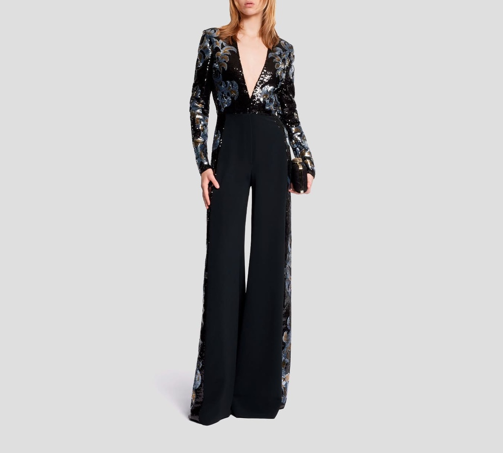 Elie Saab - VESTIDO NEGRO DE LENTEJUELAS Y CINTURON