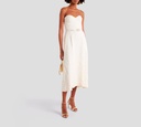 Elie Saab - VESTIDO OFF WHITE CON DETALLES BORDADOS Y CINTURON