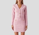 Elisabetta Franchi - SUÉTER Y FALDA DE PUNTO FUCSIA CLARO