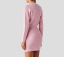 Elisabetta Franchi - SUÉTER Y FALDA DE PUNTO FUCSIA CLARO