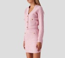 Elisabetta Franchi - SUÉTER Y FALDA DE PUNTO FUCSIA CLARO
