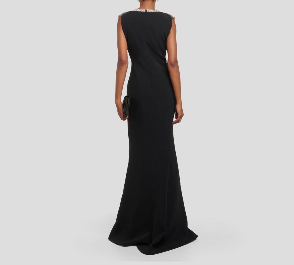 Elie Saab - VESTIDO LARGO, CREPE, NEGRO