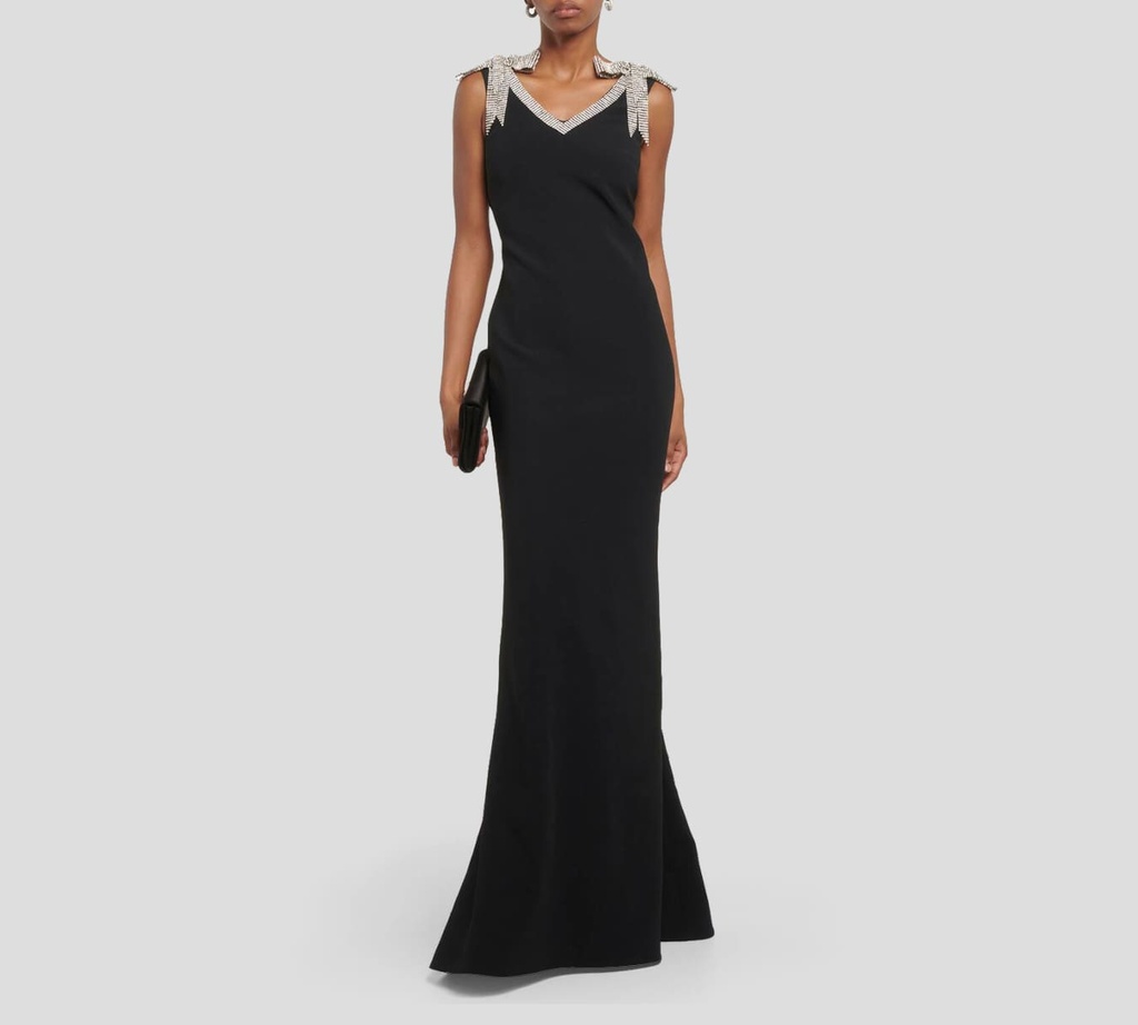 Elie Saab - VESTIDO LARGO, CREPE, NEGRO