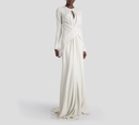 Elie Saab - VESTIDO JERSEY LARGO, BLANCO