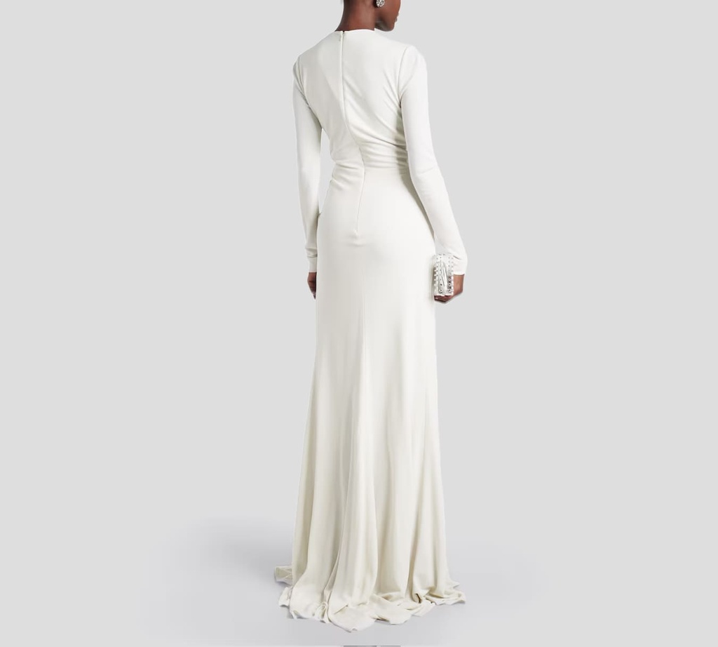 Elie Saab - VESTIDO JERSEY LARGO, BLANCO