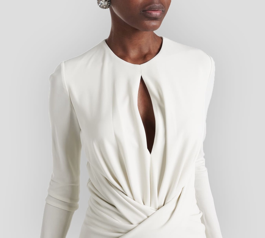Elie Saab - VESTIDO JERSEY LARGO, BLANCO