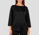Herno - BLUSA DE SATIN NEGRA