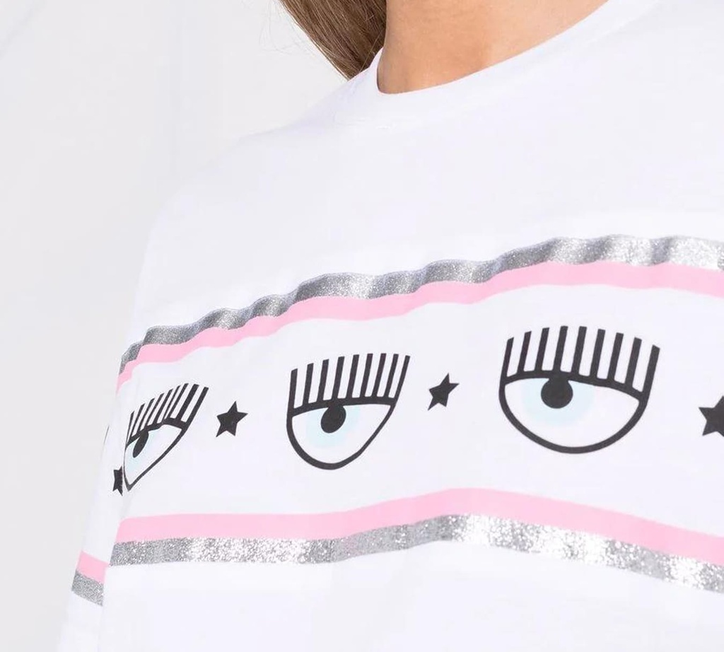 Chiara Ferragni - FRANELA BLANCA CON OJOS Y ETRELLAS