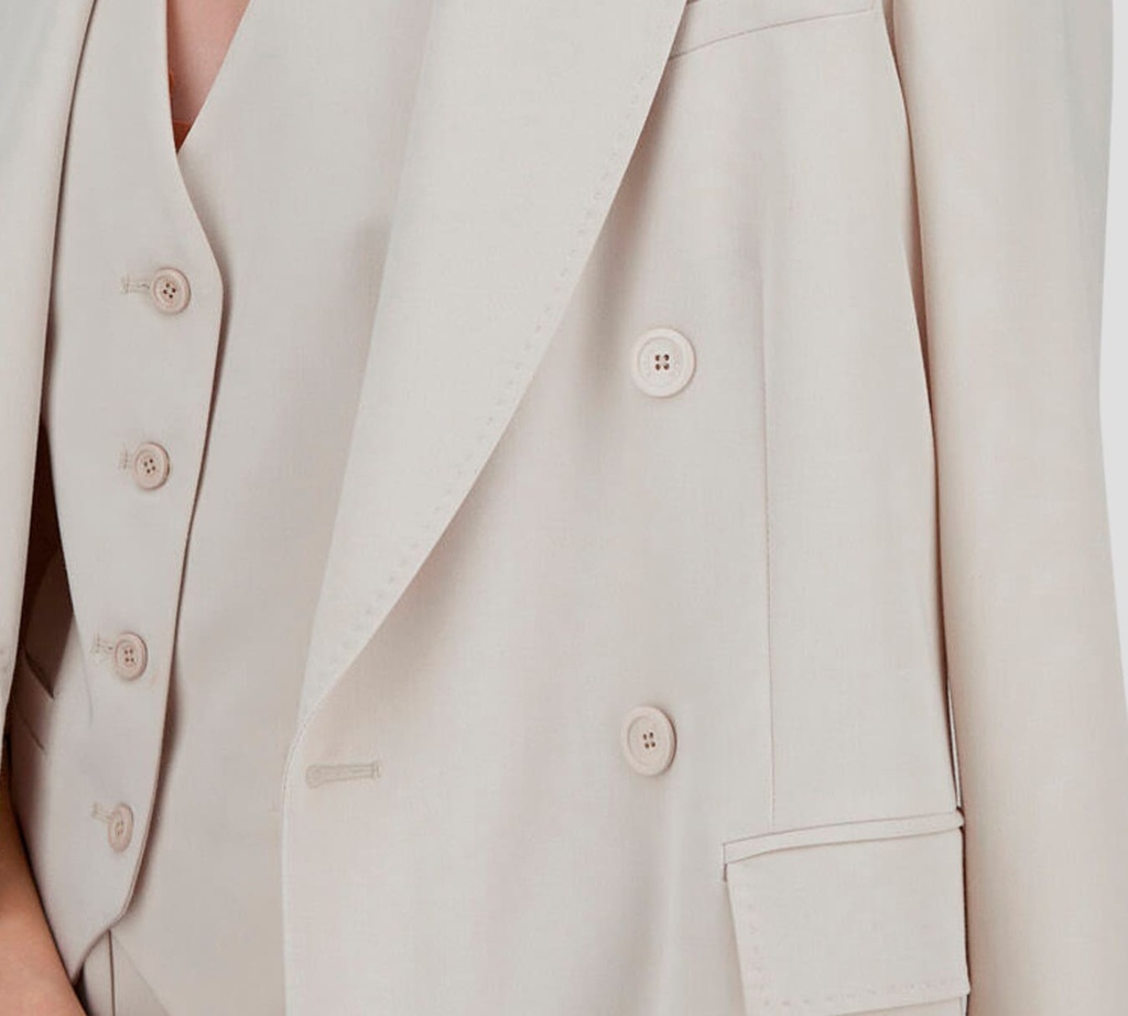 Herno - BLAZER CAMEL CON COSTURA EN SOLAPA