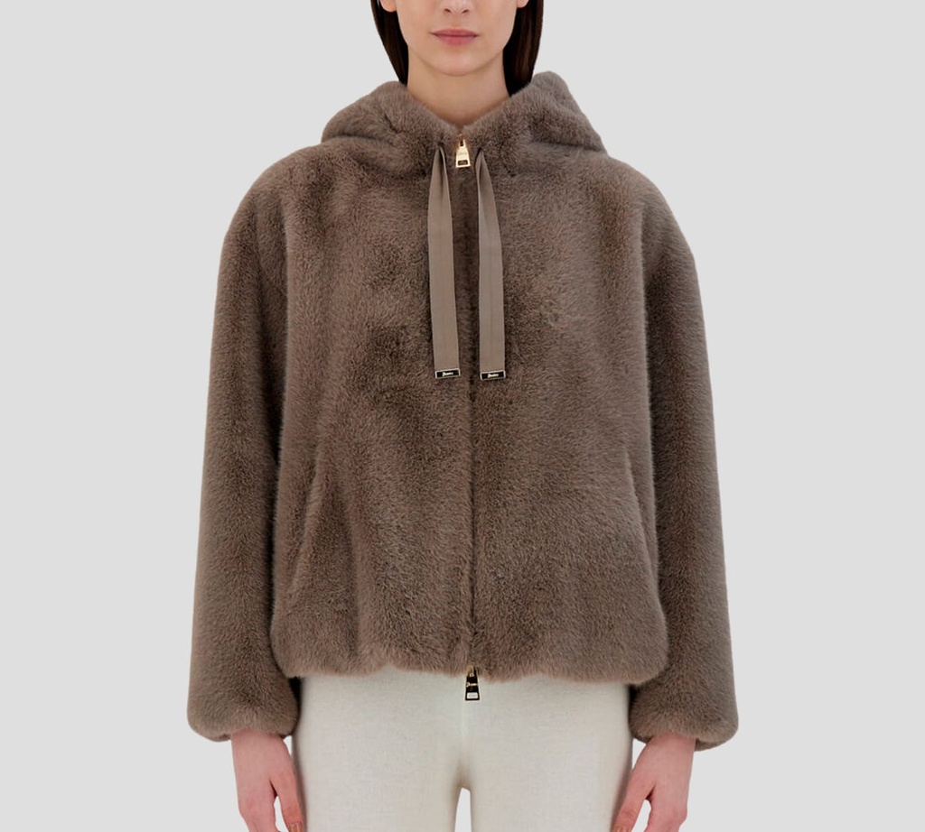 Herno - CHAQUETA BOMBER BEIGE PELUDA