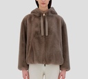 Herno - CHAQUETA BOMBER BEIGE PELUDA