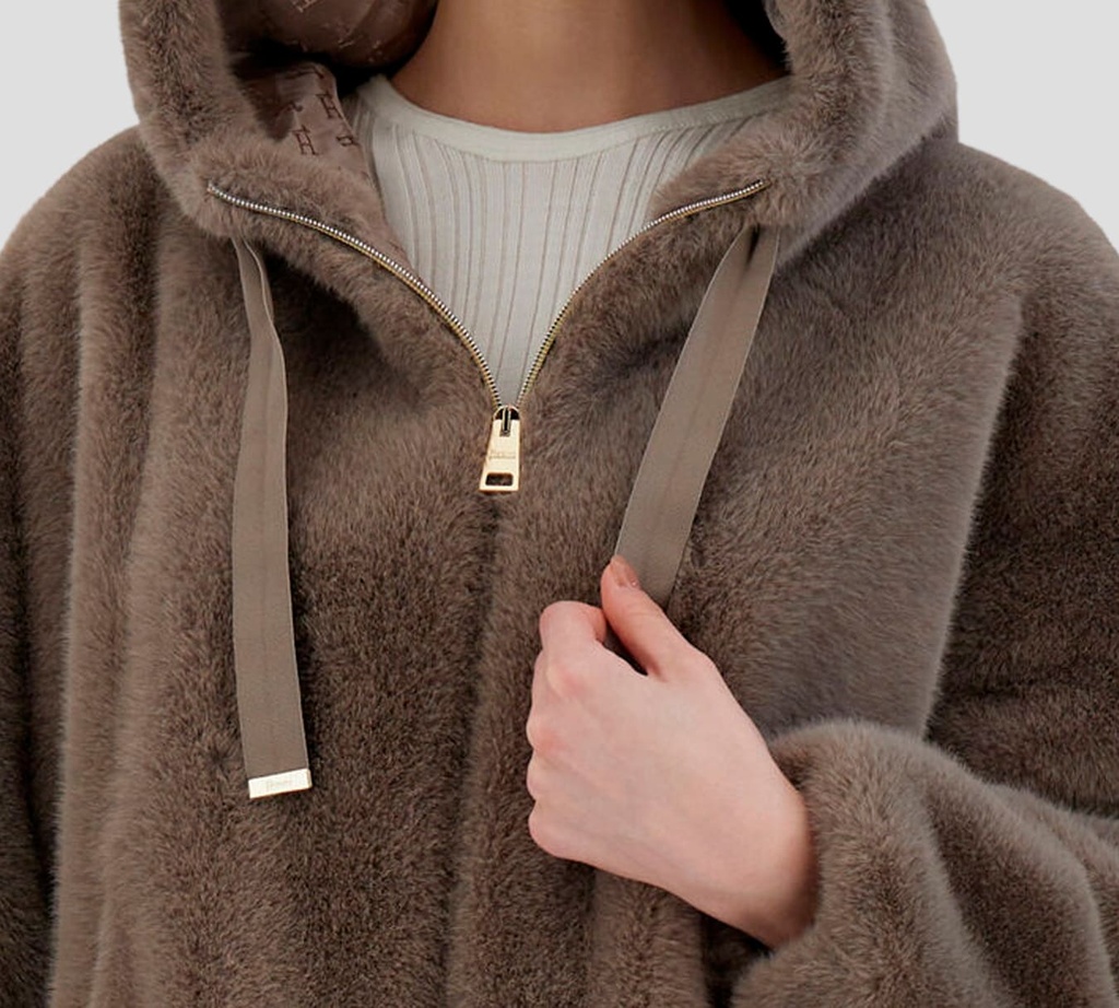 Herno - CHAQUETA BOMBER BEIGE PELUDA