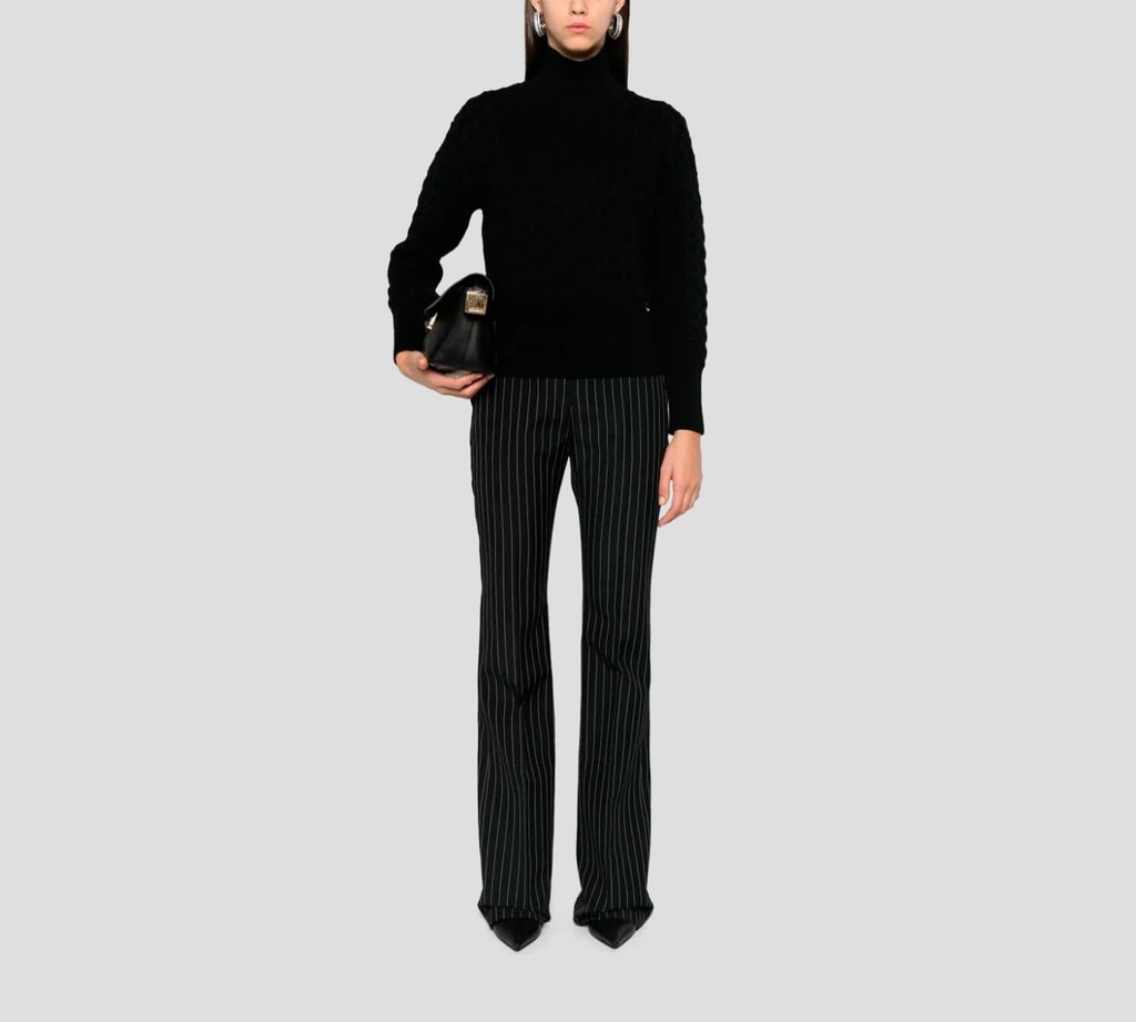 Herno - SWEATER NEGRO TEJIDO CON CUELLO ALTO
