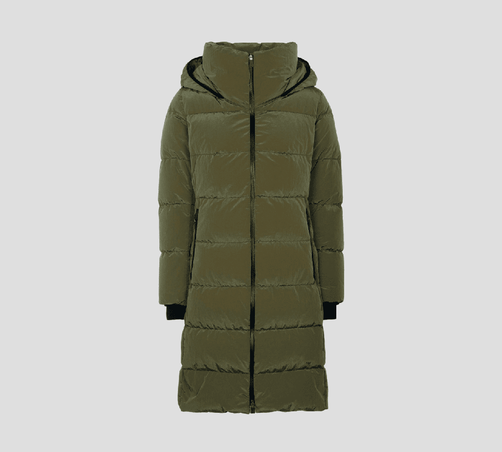 Herno - CHAQUETA BOMBER LARGA VERDE MILITAR