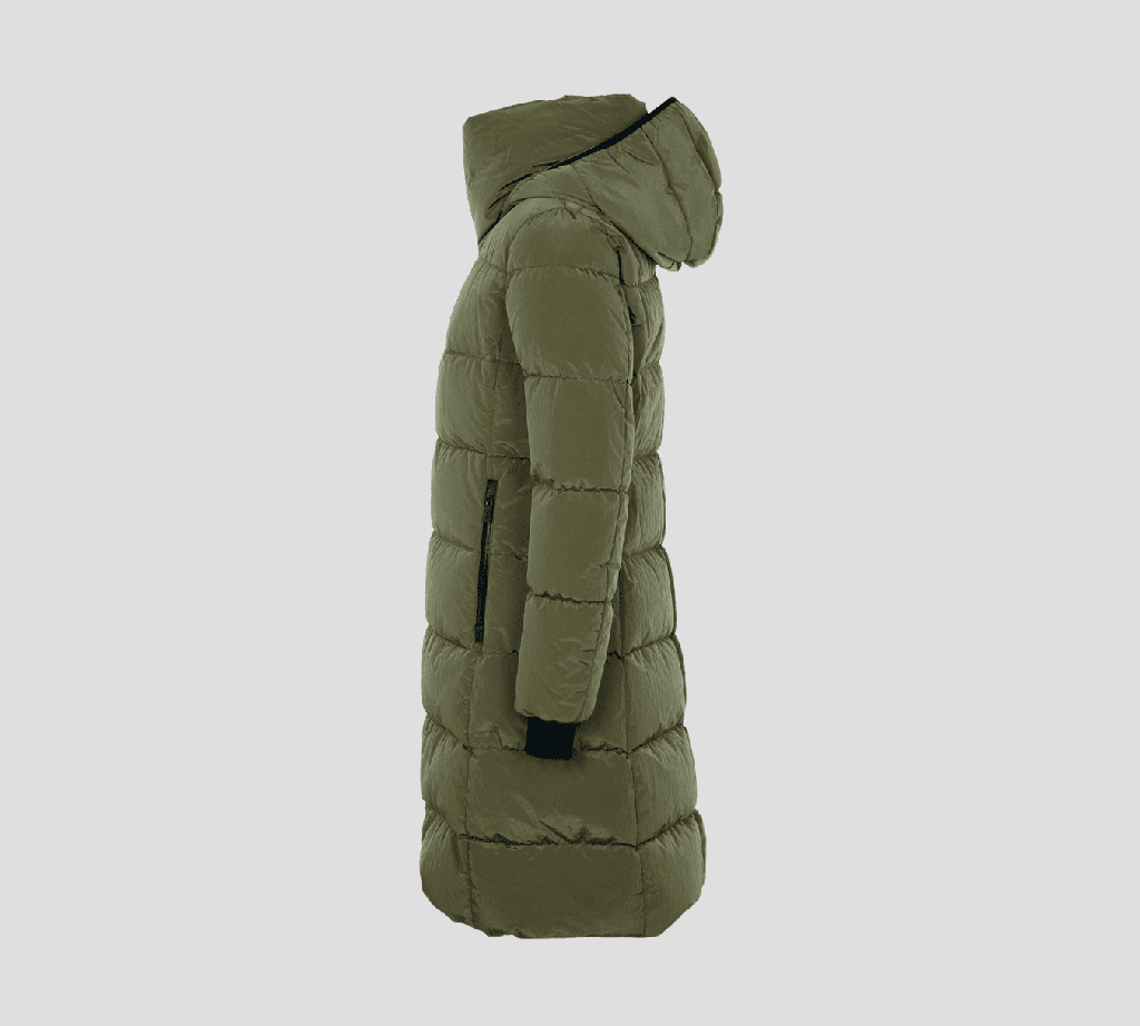Herno - CHAQUETA BOMBER LARGA VERDE MILITAR