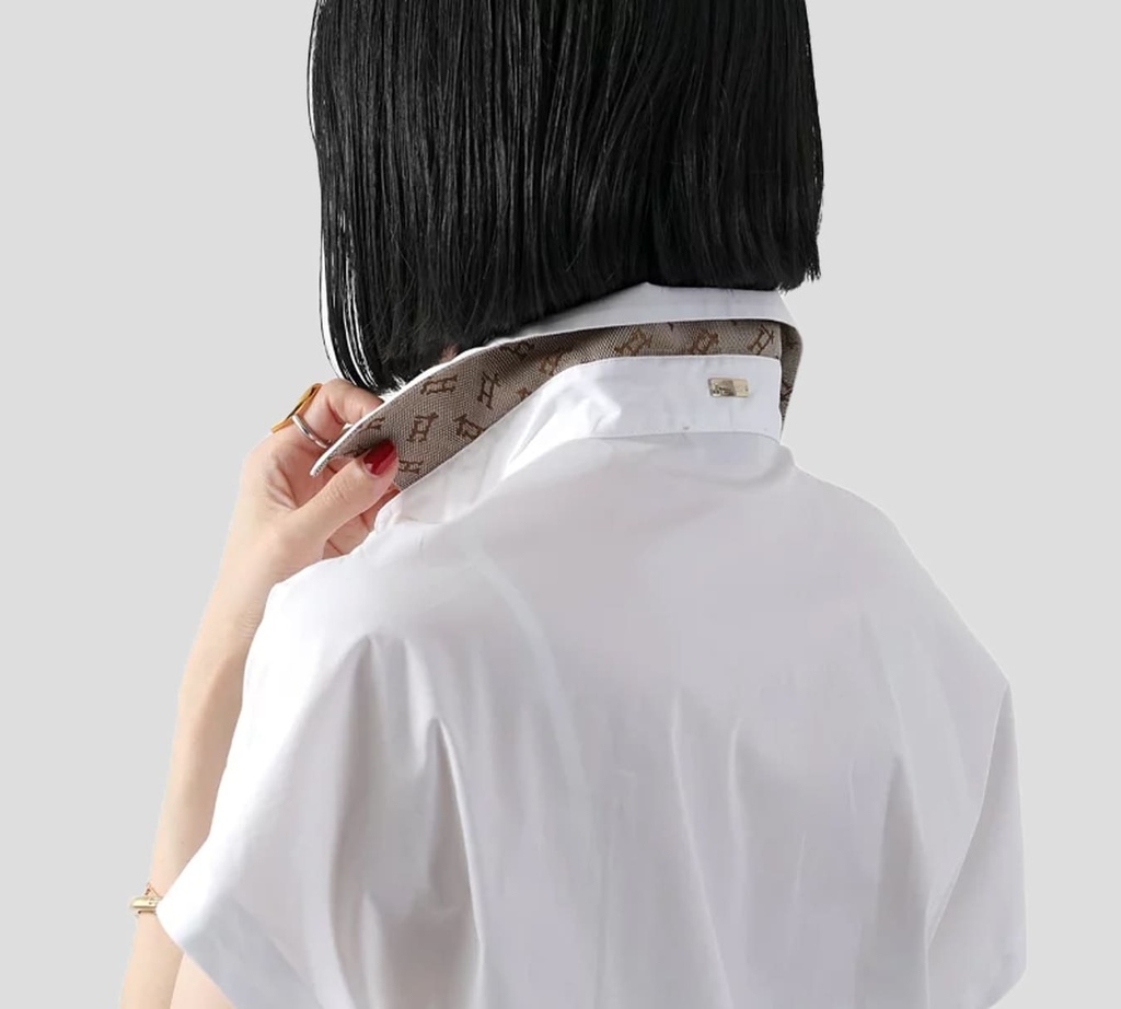 Herno - CAMISA BLANCA CON DETALLES EN CUELLO INTERIOR
