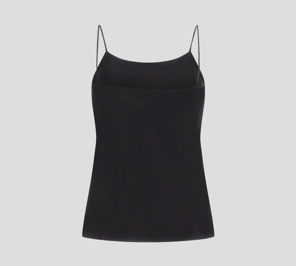 Herno - BLUSA DE TIRAS NEGRA BRILLANTE