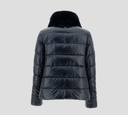 Herno - BOMBER BIMATERIAL ULTRALIGERO CON PELO SINTÉTICO NEGRO