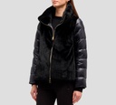Herno - BOMBER BIMATERIAL ULTRALIGERO CON PELO SINTÉTICO NEGRO