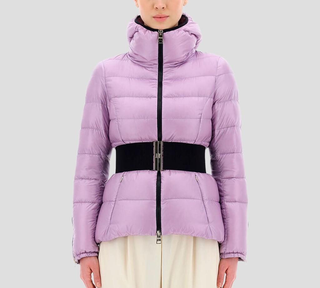 Herno - BOMBER SLIM CON CINTURA ALTA DE NYLON ULTRALIGHT LILA