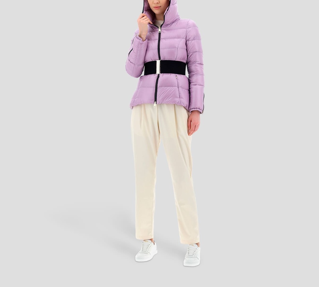 Herno - BOMBER SLIM CON CINTURA ALTA DE NYLON ULTRALIGHT LILA