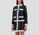 Herno - CHAQUETA TEJIDA NEGRO BLANCO