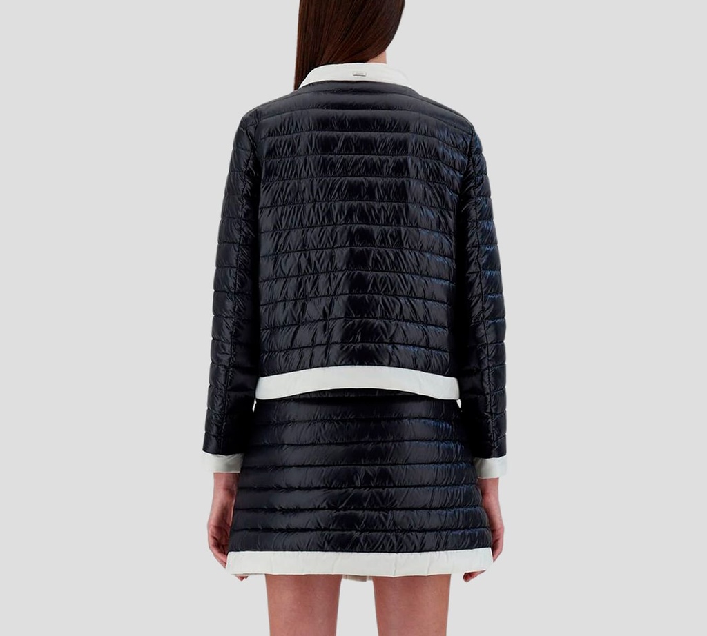 Herno - CHAQUETA TEJIDA NEGRO BLANCO