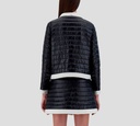 Herno - CHAQUETA TEJIDA NEGRO BLANCO