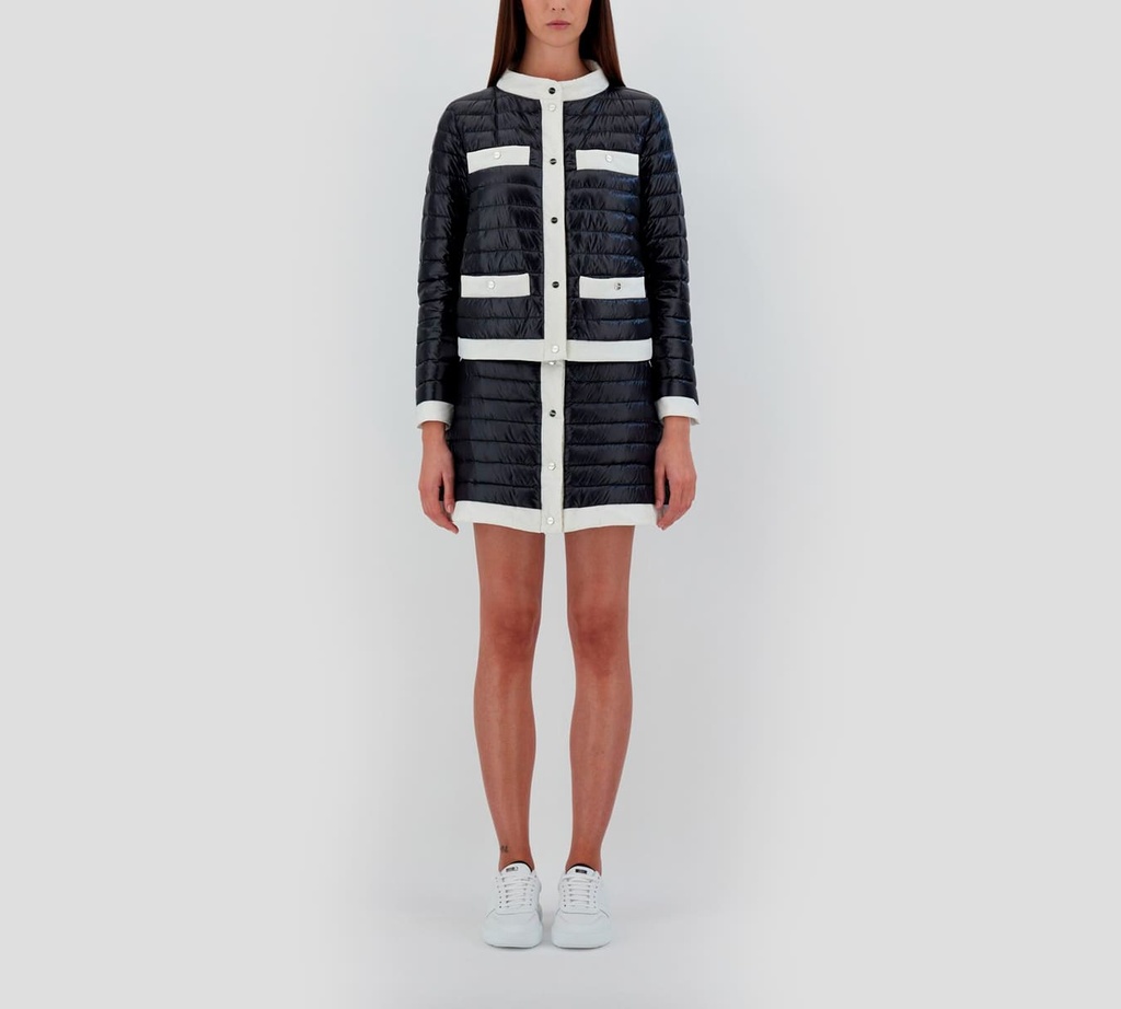Herno - CHAQUETA TEJIDA NEGRO BLANCO