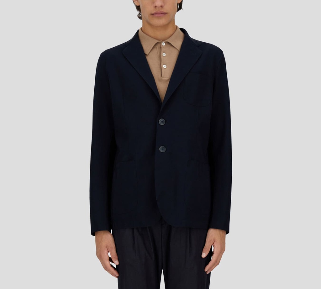 Herno - CHAQUETA AMERICANA DE PUNTO AZUL NAVY