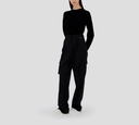 Herno - PANTALON NEGRO CON PLIGUES Y LIGA