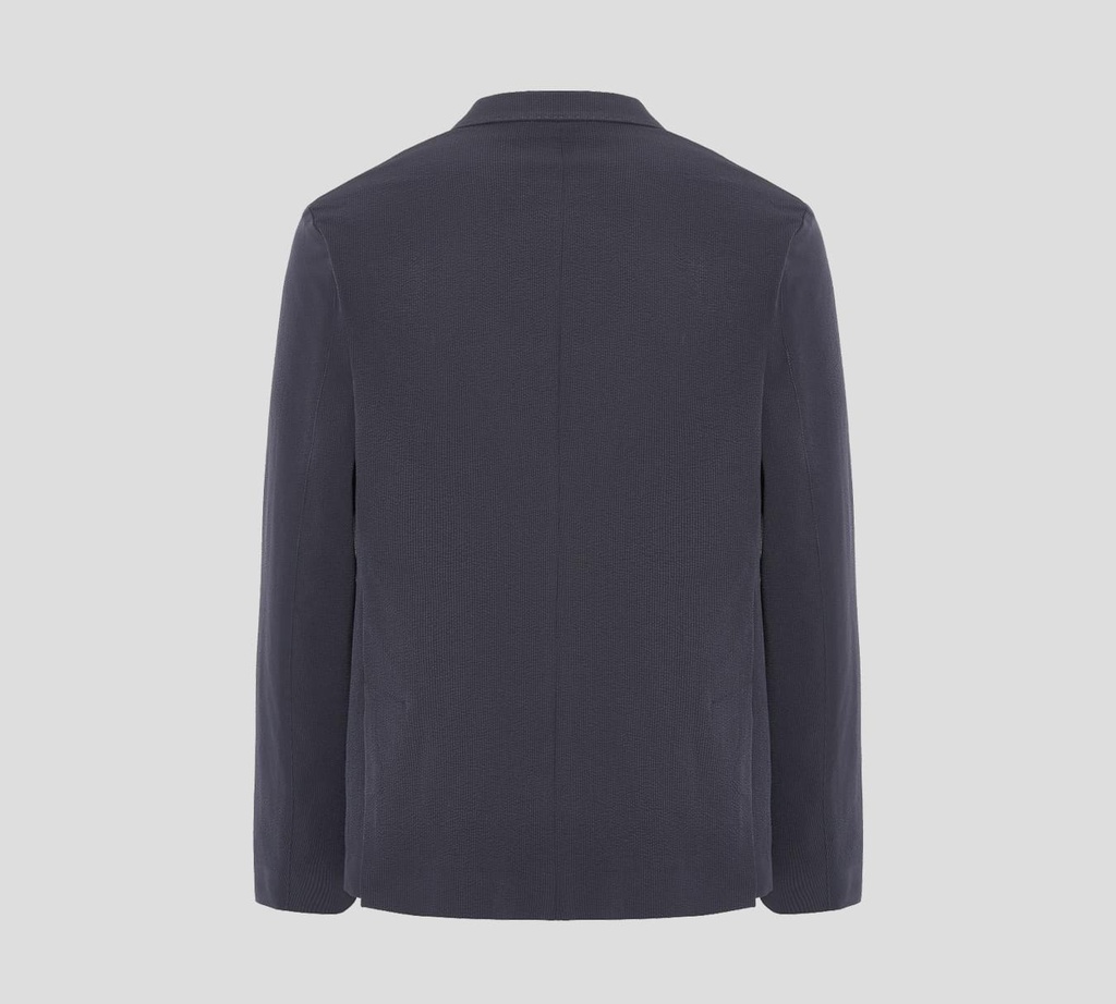 Herno - BLAZER AZUL OSCURO DE TELA ACANALADA